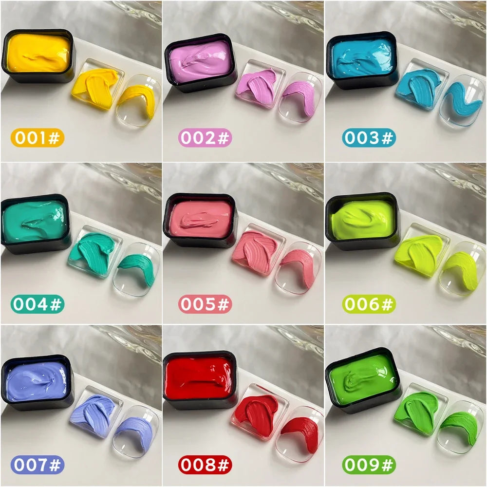 9-Color Fluorescent Oil Painting Nail Gel – High-Saturation Art Set