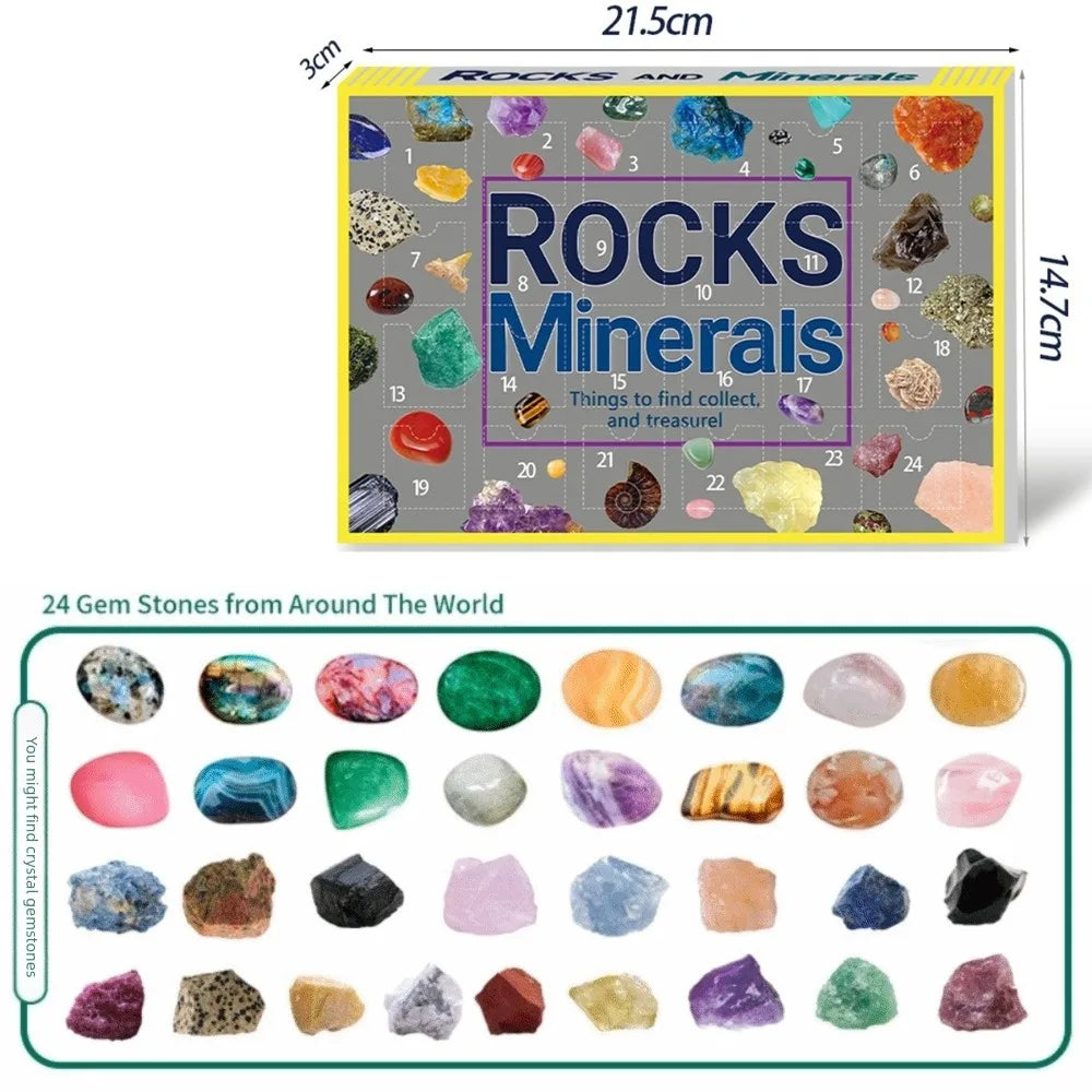 Christmas Crystal Gemstone Advent Calendar – 24-Grid Blind Box