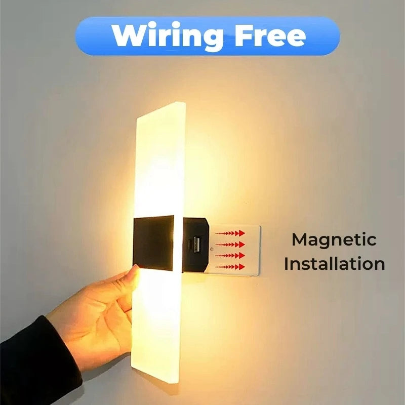Touch Sensor LED Wall Sconce USB Rechargeable Wireless Night Light