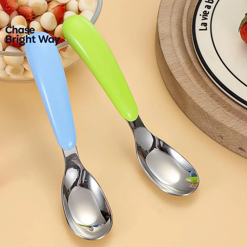 Baby Weaning Spoon – Food Grade Stainless Steel Flat Scoop