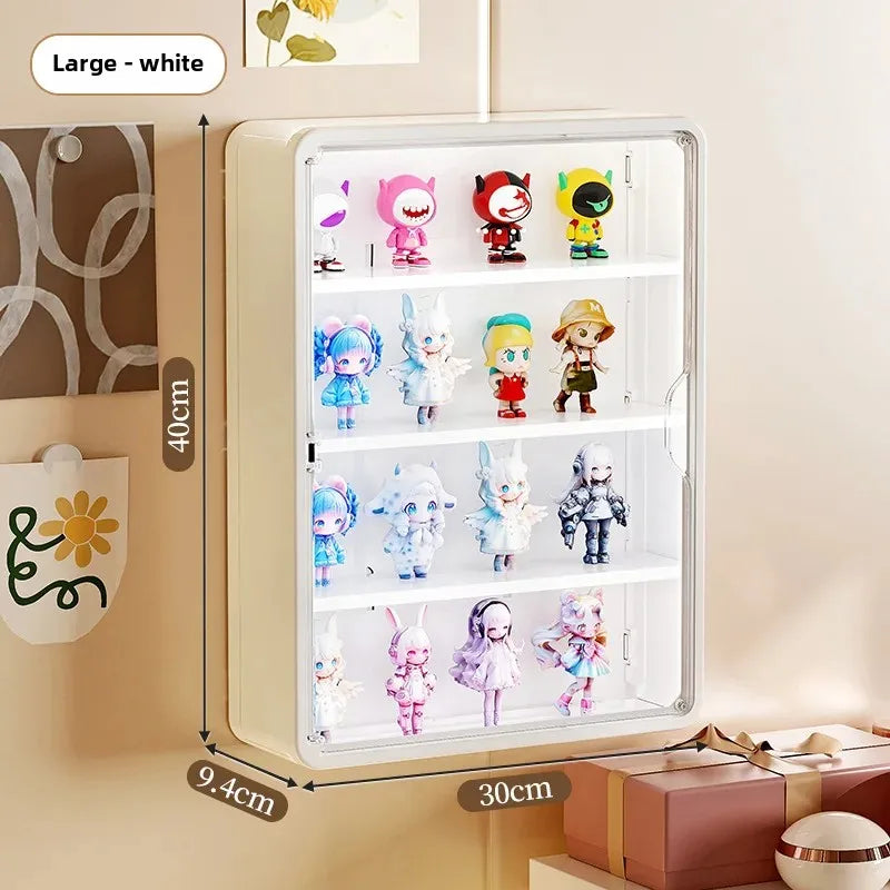 Wall-Mounted Action Figure Display Box – Magnetic Dustproof Rack