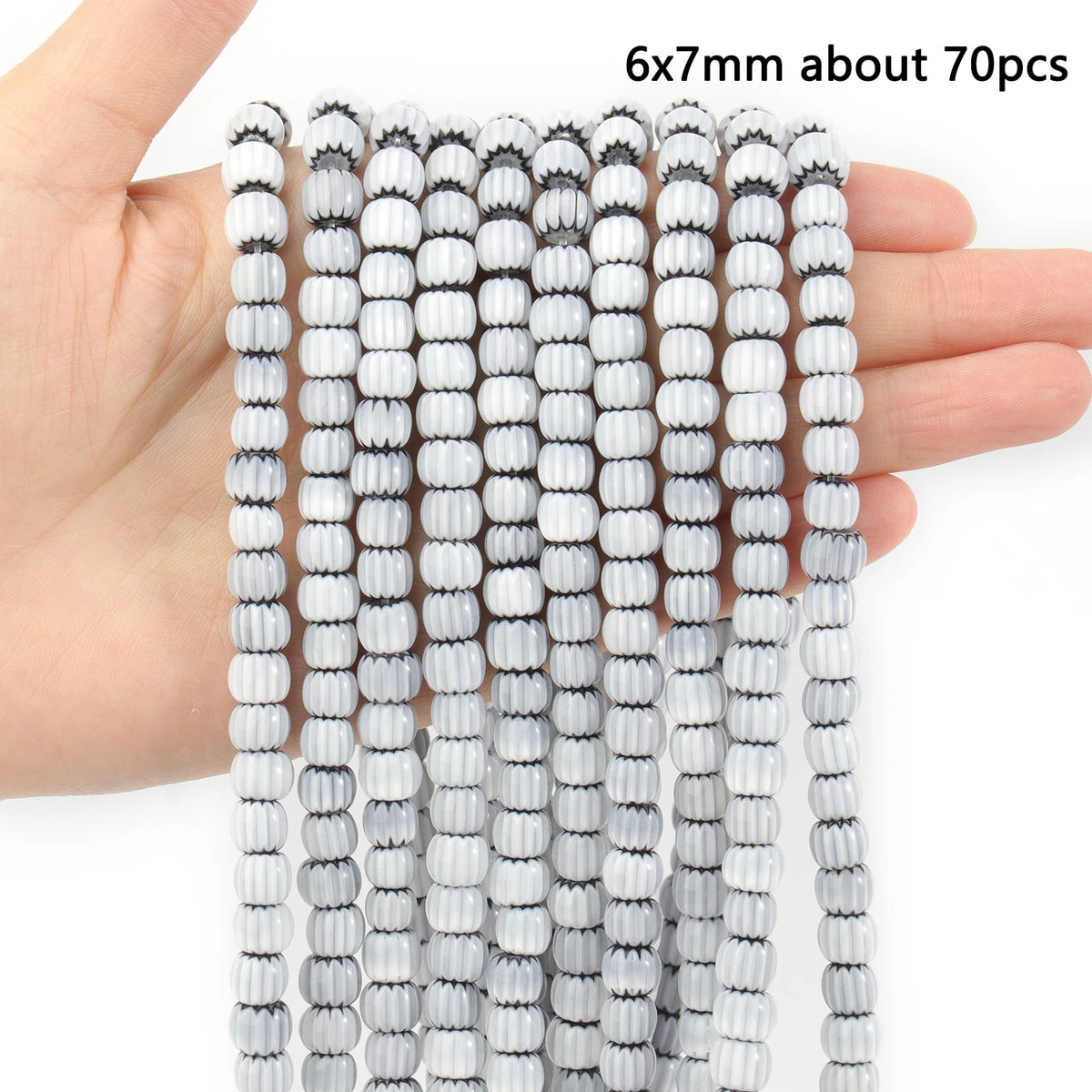 Nepal Lampwork Glass Beads 6mm – Pumpkin Shape DIY Jewelry