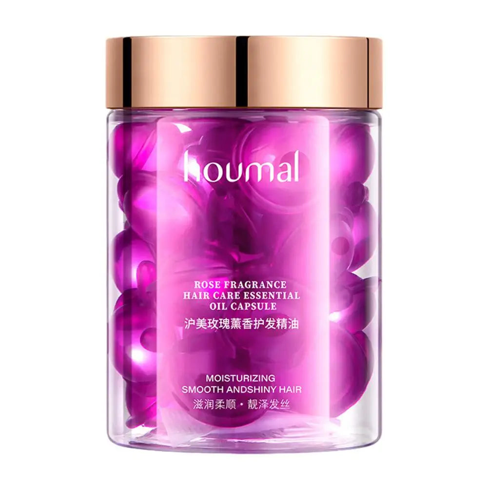 Rose Essence Hair Oil Capsules – Leave-In Anti-Frizz Serum 30pc