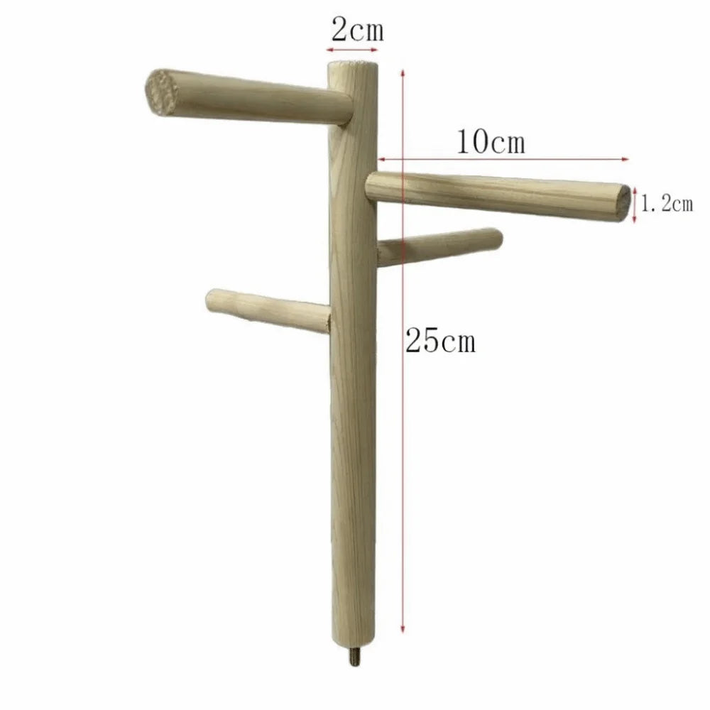 Natural Wood Rotating Ladder Parrot Swing – 3/4 Layer Cage