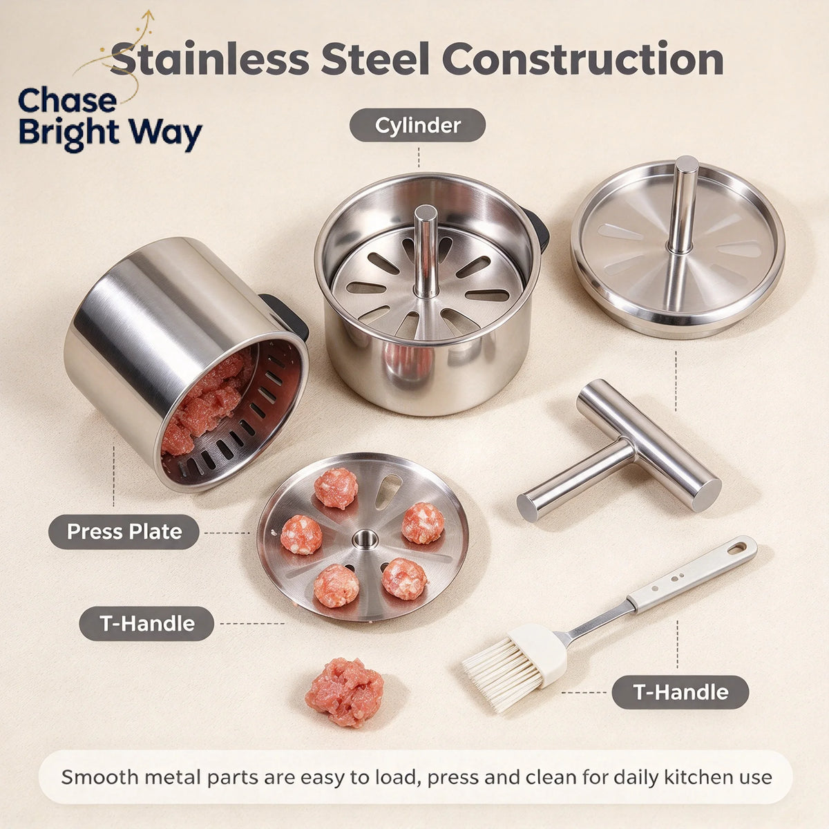 Stainless Steel Meatball Maker Mold – 6 or 12 Holes
