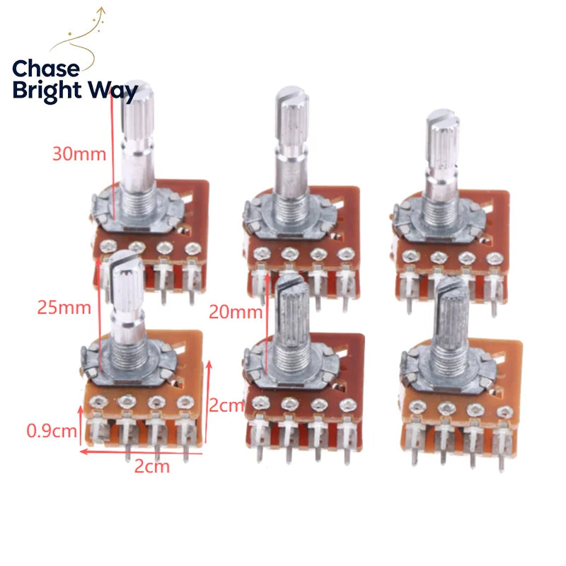 WH148 Dual Channel Potentiometer B50K B100K 8-Pin Flower Shaft
