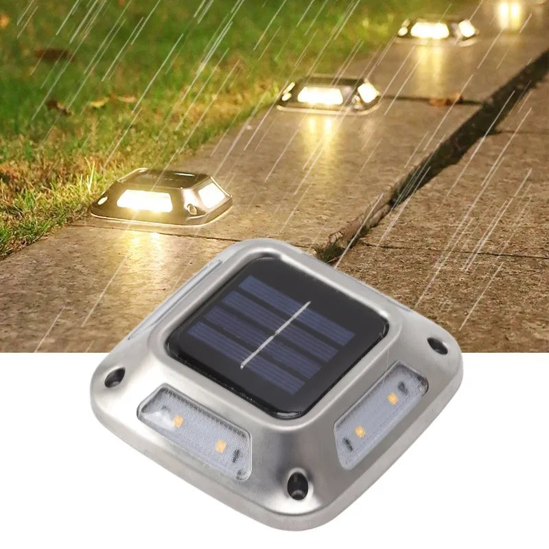 Solar Ground Light 8 LED Warm White Driveway Garden Lamp IP65