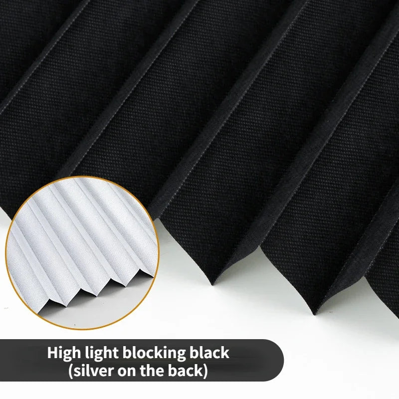 Self-Adhesive Pleated Blinds – Half Blackout Window Shades