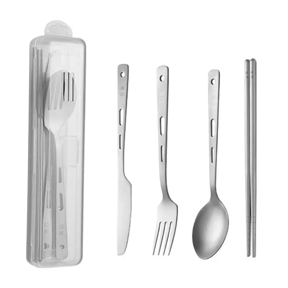 Titanium Camping Cutlery Set – 4-Piece Lightweight Travel Utensils