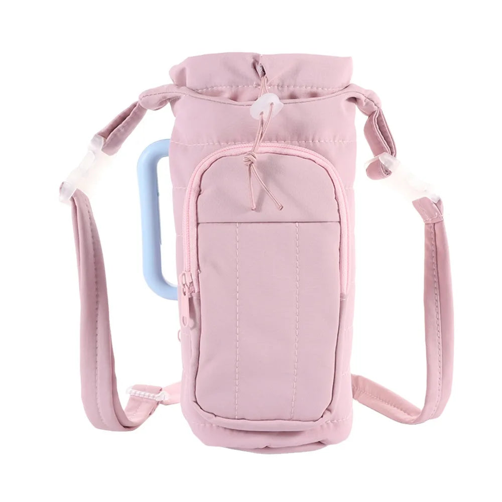 Water Bottle Holder Bag with Strap – Large Crossbody Carrier
