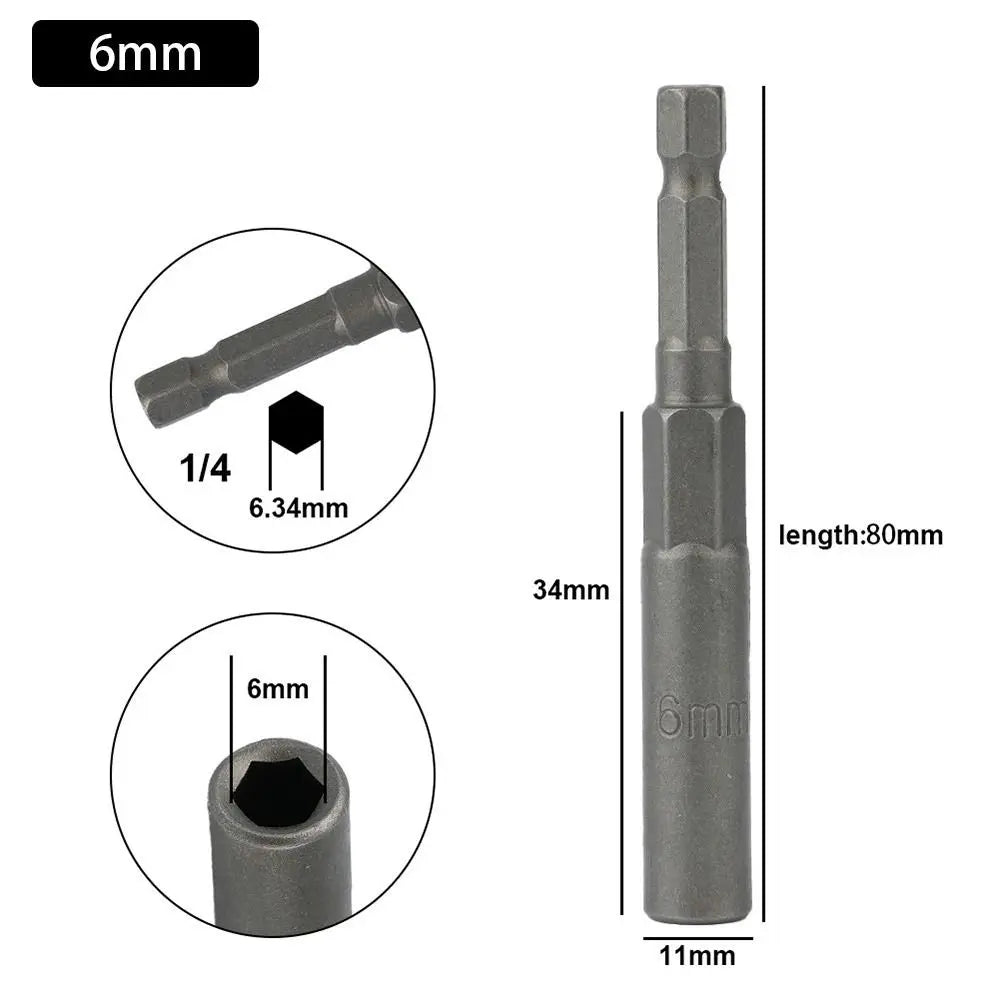 Magnetic Hex Nut Driver Drill Bit Adapter 1/4" – 5.5–19mm