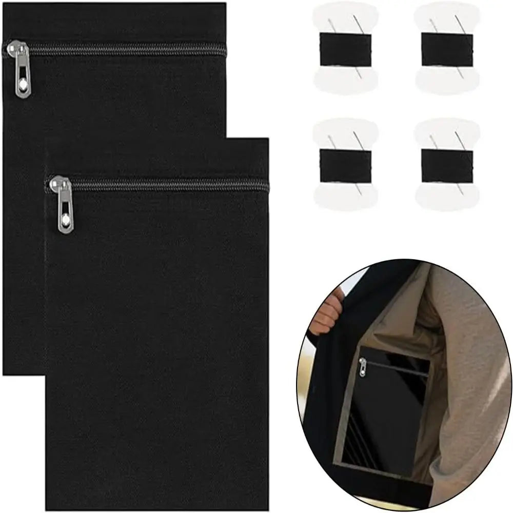 Sew-In Zipper Hidden Pocket Set – Polyester Security Pocket