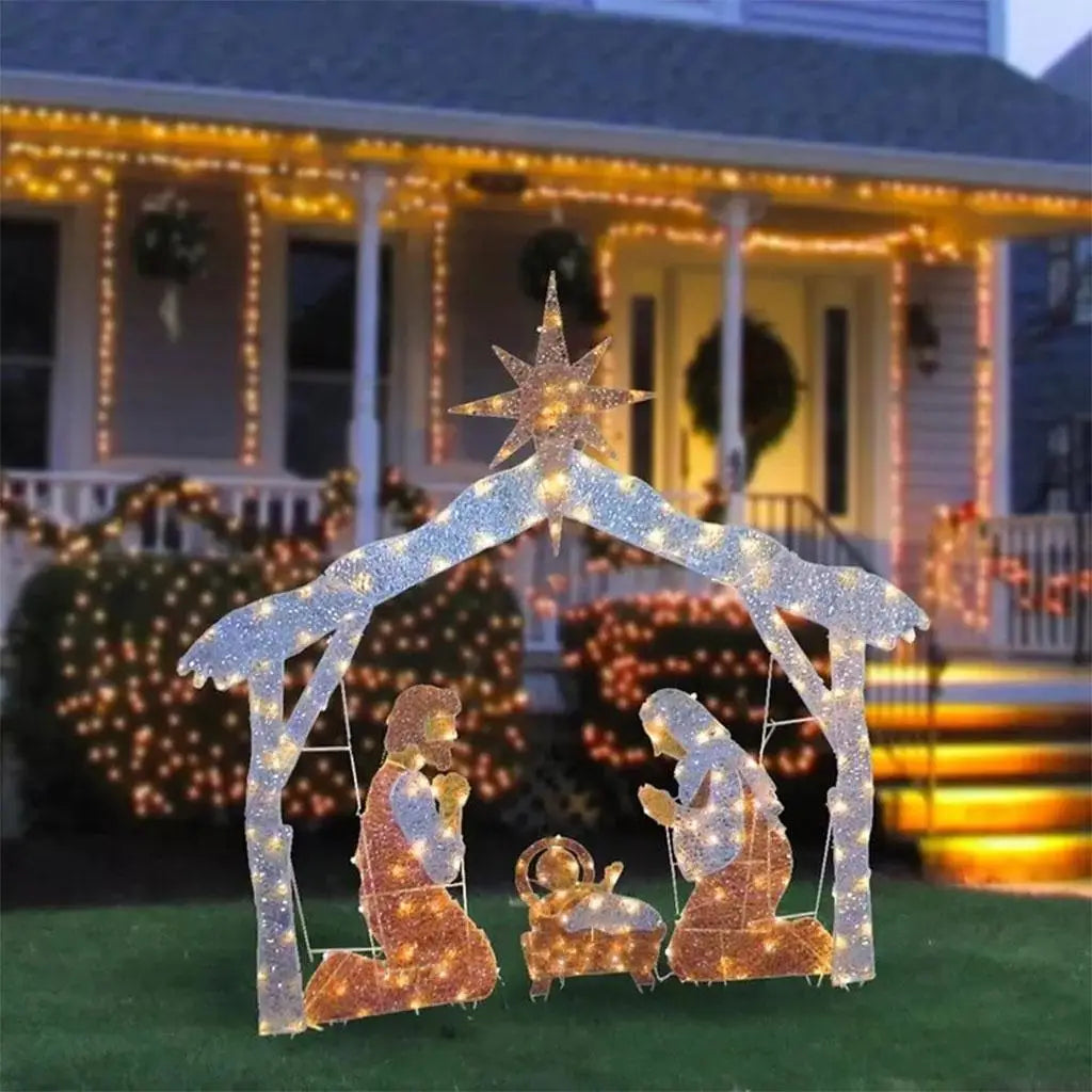 Hand-Painted Christmas Family LED Sculpture | Holiday Décor