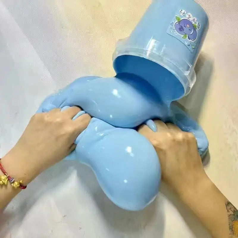 Soft Jelly Crystal Slime Toy – Non-Stick Sensory Slime Bucket