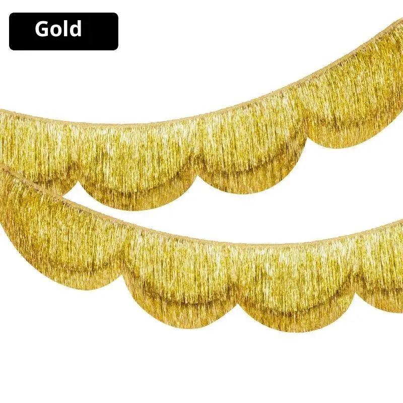 Metallic Foil Fringe Tassel Garland – Multicolor Party Décor