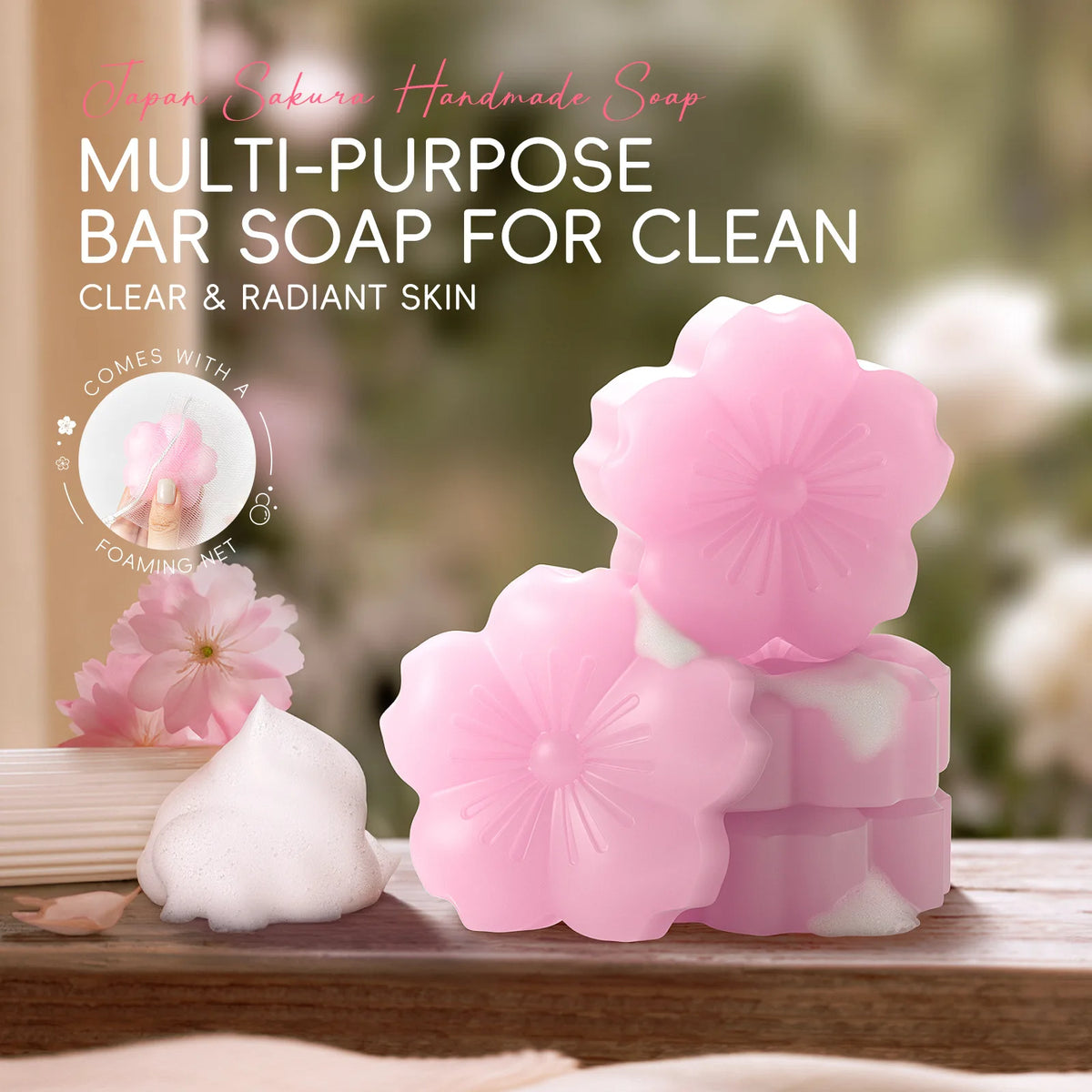 LAIKOU Sakura Handmade Soap – Moisturizing Face & Body Bar