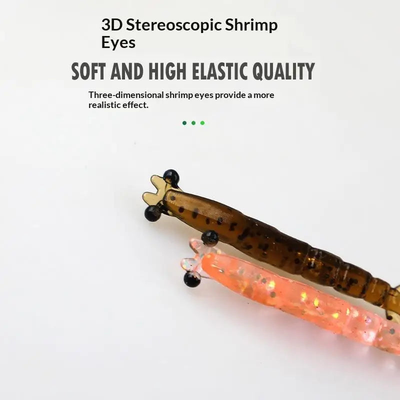 20-Pack Mini Soft Worm Shrimp Fishing Lures – 40mm Silicone Bait