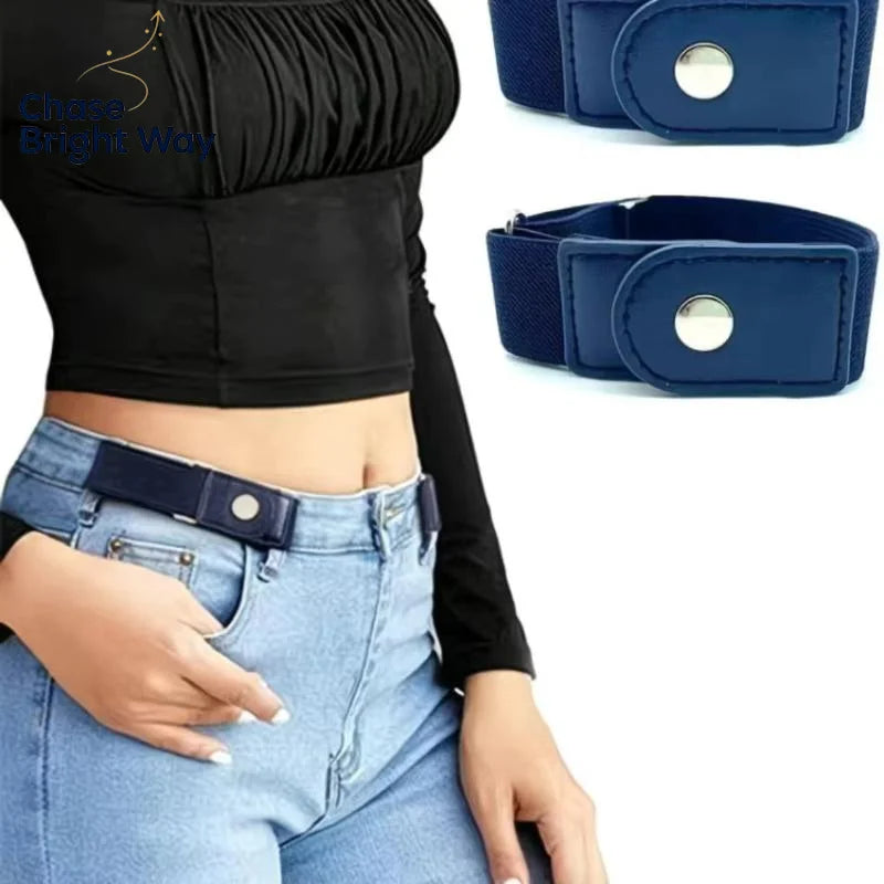 2-Pack No Buckle Elastic Stretch Belt – Unisex Adjustable Waist