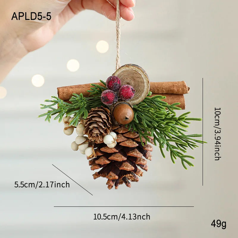 Vintage Christmas Hanging Ornaments – Bells, Antlers & Pinecones