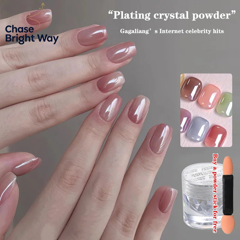 Pearl Chrome Nail Powder – Aurora Glitter Dust for Gel Nails
