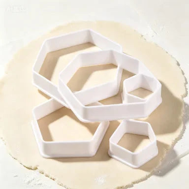 Soccer Ball Cookie Cutters – 4-Size Hexagon Fondant Mold Set