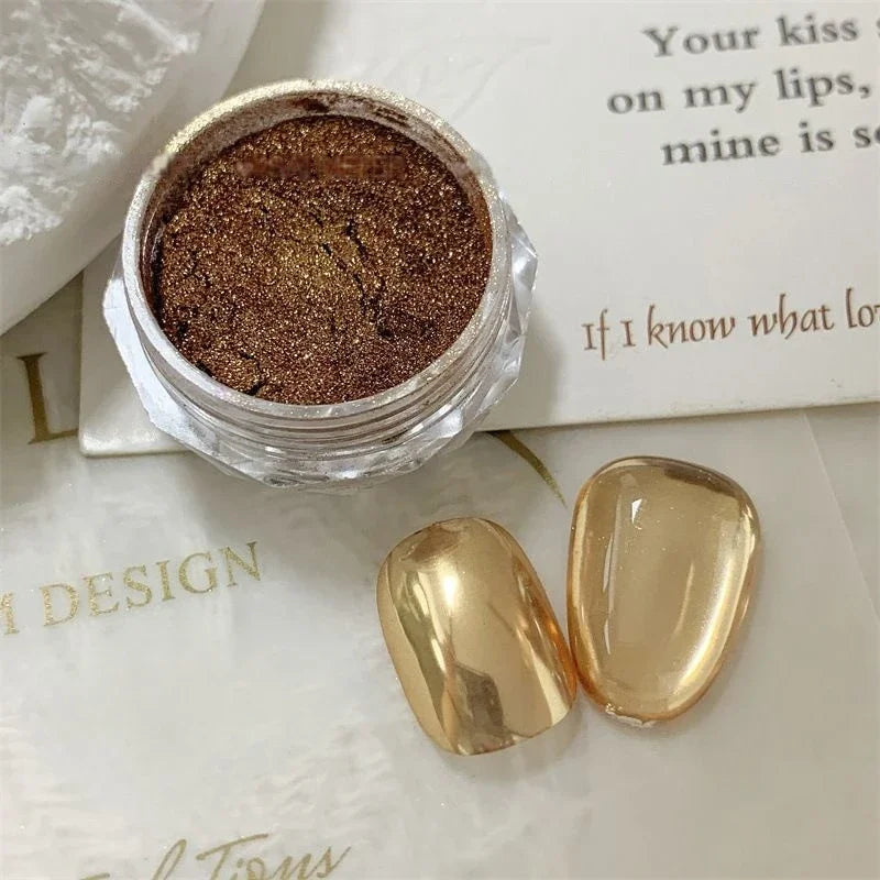 Aurora Mirror Chrome Nail Powder – Holographic Glitter Pigment