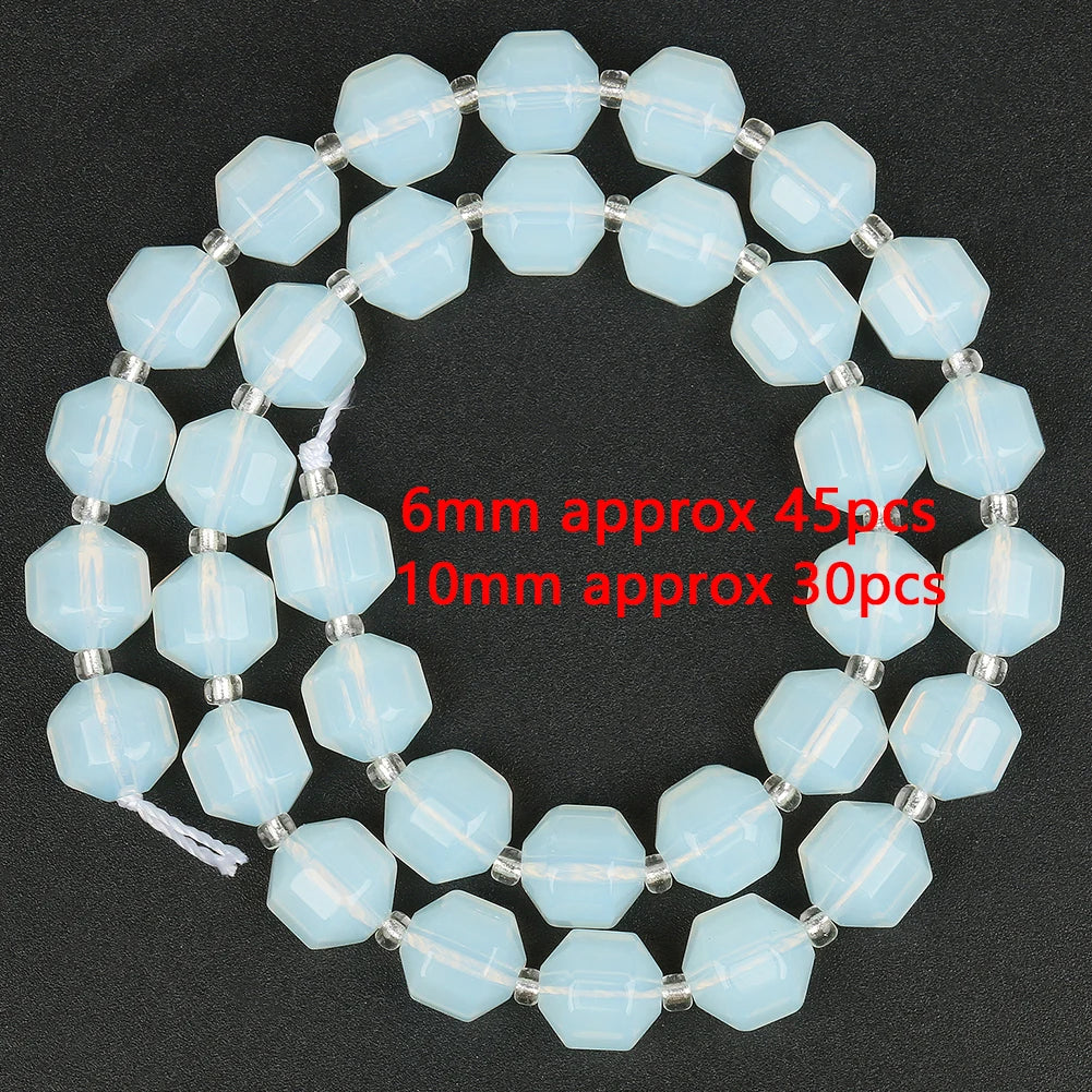 White Opalite Stone Beads 8mm Round Rondelle – DIY Jewelry Making