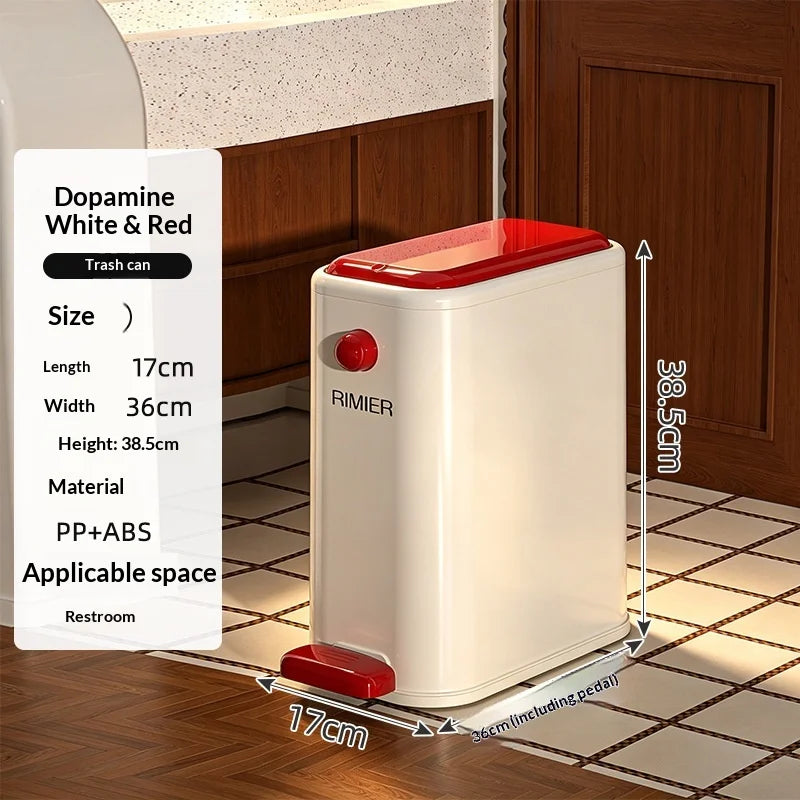Slim Foot Pedal Trash Can – Space-Saving Narrow Waste Bin