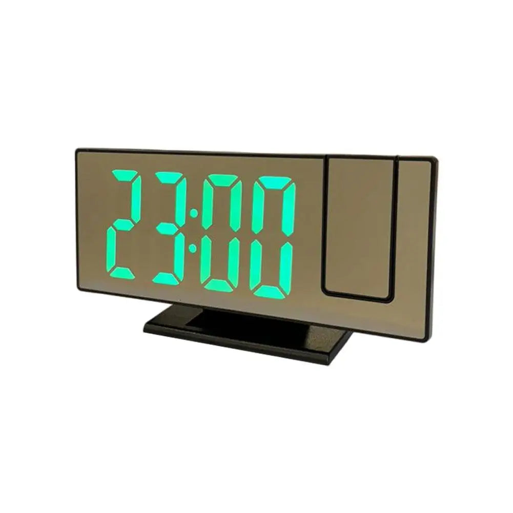 Projection Alarm Clock – LED Mirror Display, Temp & USB Power