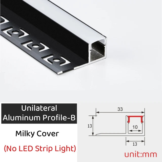 Rimless LED Aluminum Profile – Embedded Ceiling Drywall Channel