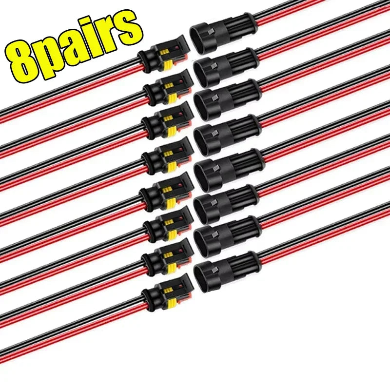 Waterproof 2-Pin Electrical Connector Plug – Auto & Marine