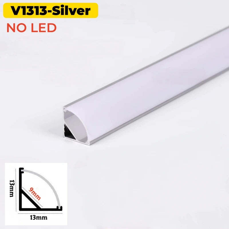 V-Shape 45° Corner LED Aluminum Channel Profile with Diffuser