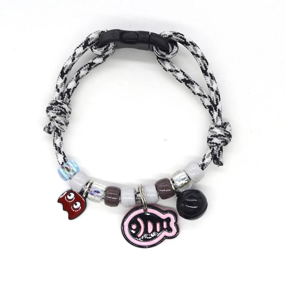 Colorful Braided Cat Collar with Bells – Adjustable Fit
