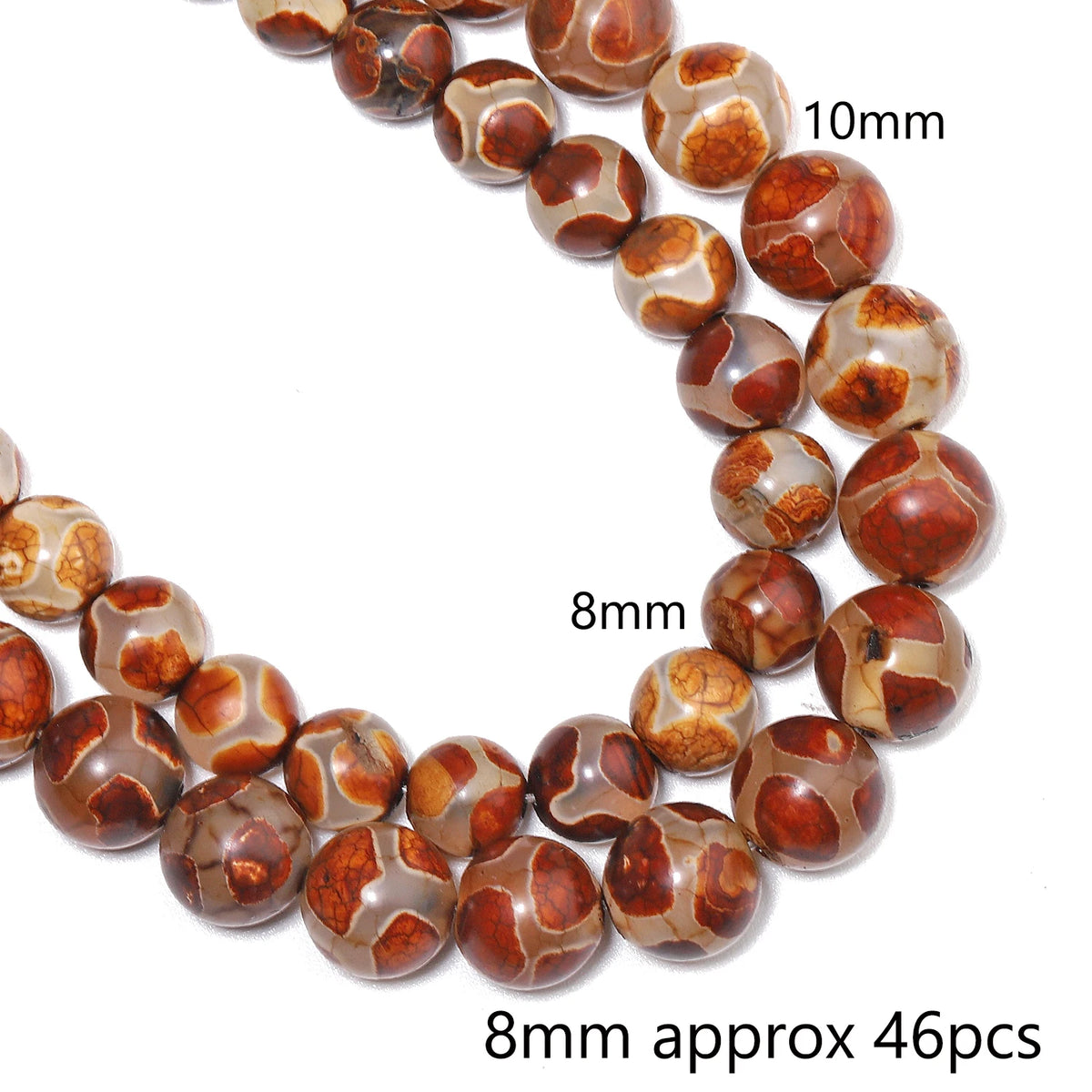 Tibetan Dzi Agate Natural Stone Round Beads | DIY Jewelry
