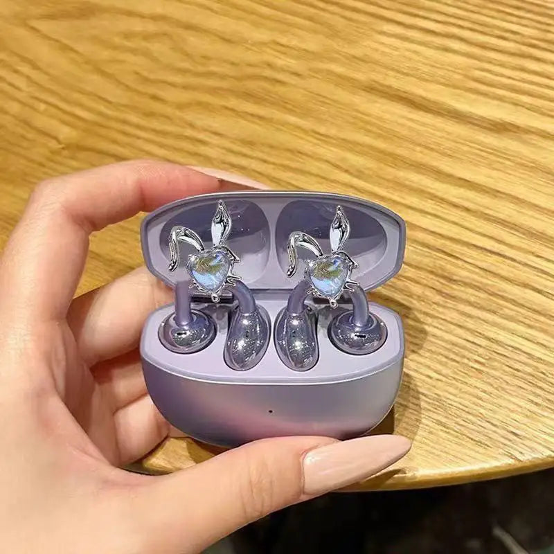 Rabbit Rhinestone Earbud Clip – Bluetooth Earphone Charm