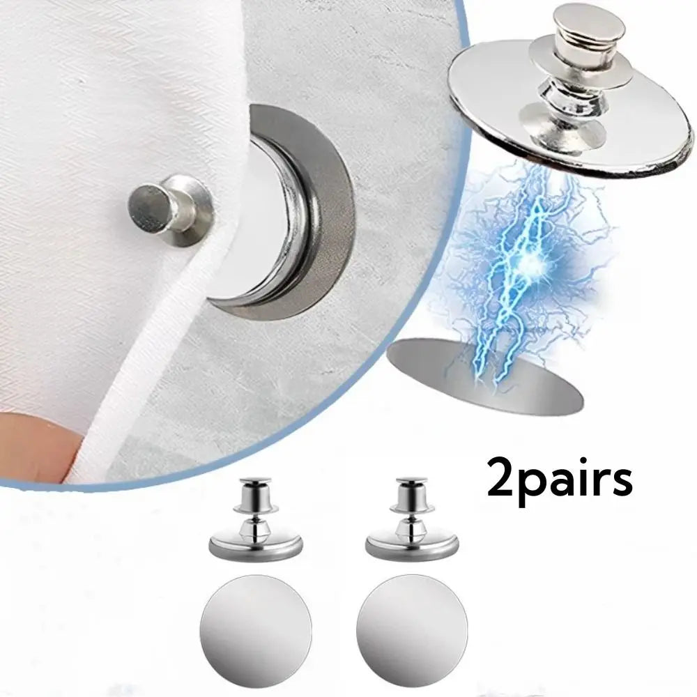 Curtain Magnetic Buckle Clips – Wall Mounted Metal Holders 2 Pairs