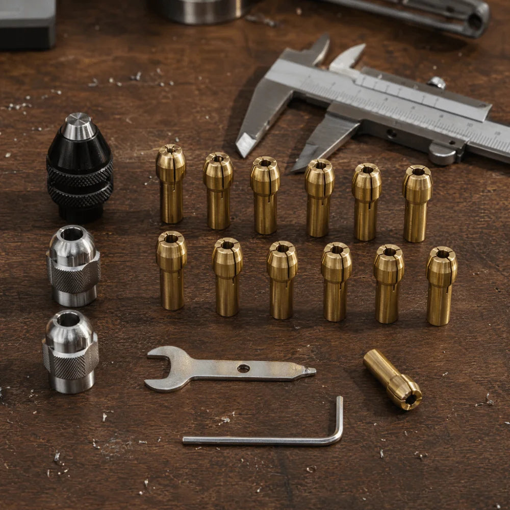 16-Piece Rotary Tool Chuck Set | Keyless Quick-Change 0.8–3mm