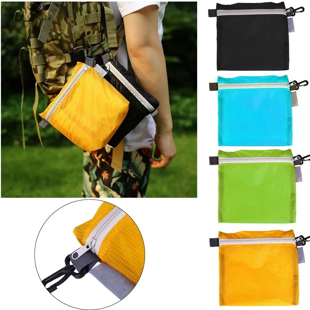 Waterproof Nylon Pouch with Carabiner Clip | Travel Organizer