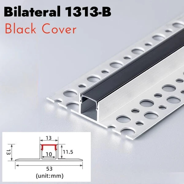 Recessed LED Aluminum Channel Profile Black Diffuser | Khelse