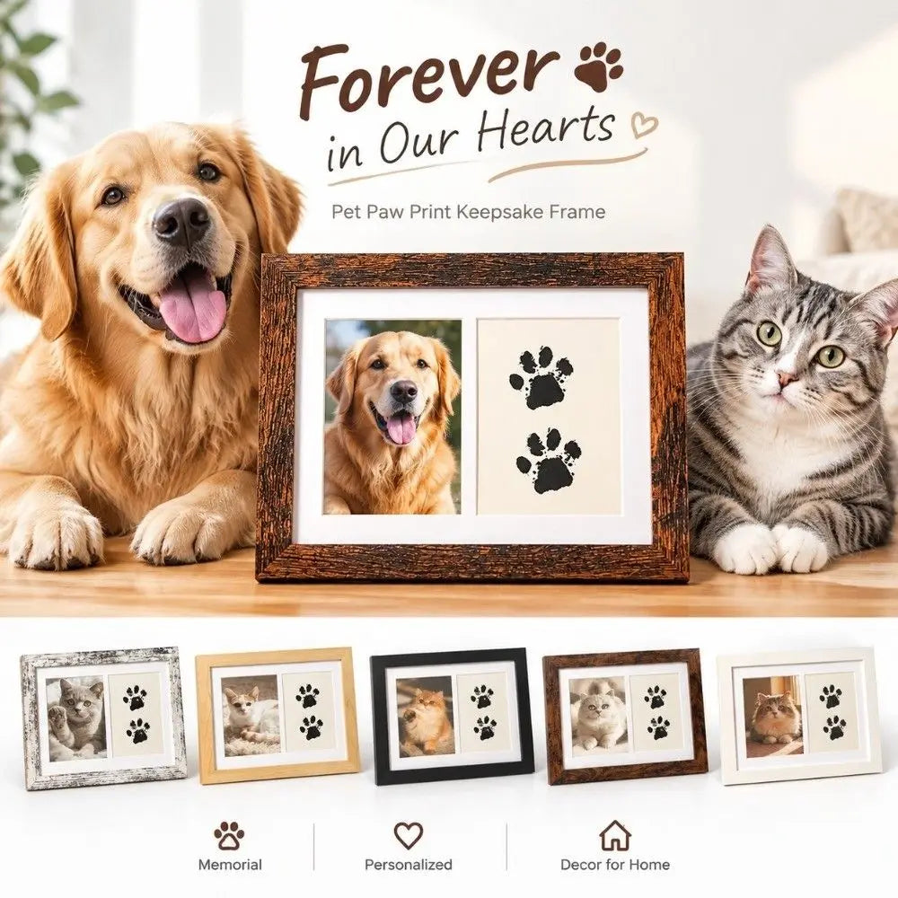 Pet Paw Print Keepsake Frame Kit – No-Clean Ink Pad DIY