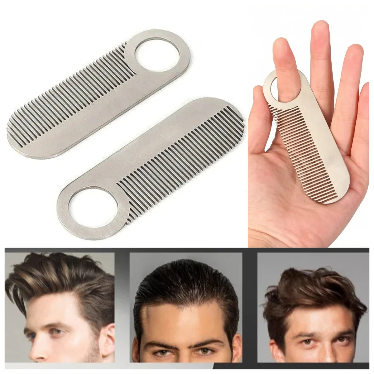 Stainless Steel Men's Beard Comb – Pocket Mini Mustache Comb