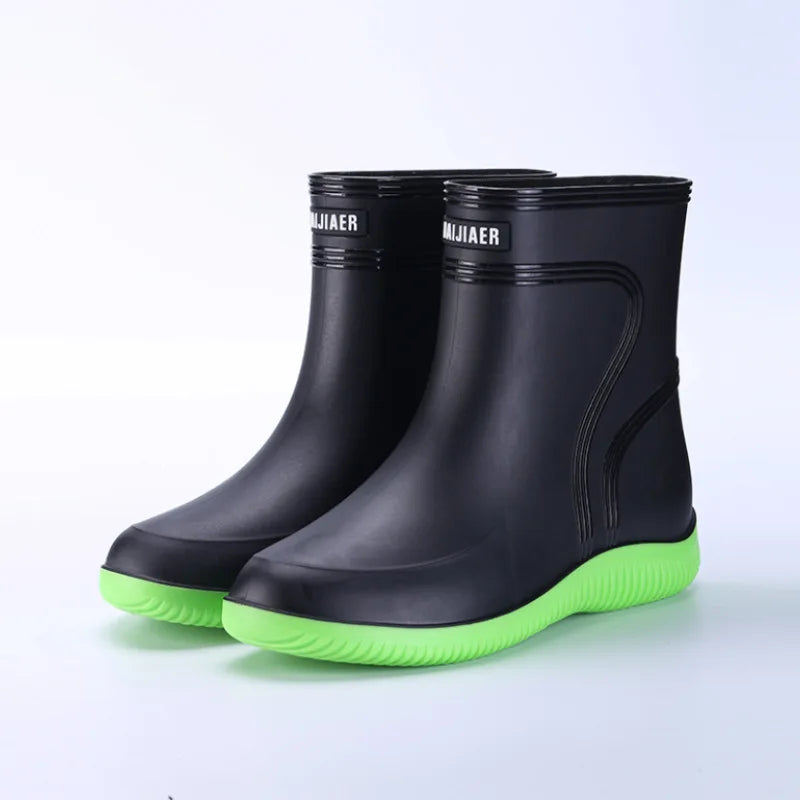 LEDP Unisex Waterproof Ankle Rain Boots | Non-Slip PVC
