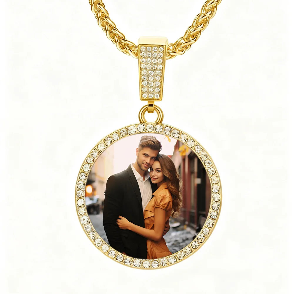 Custom Photo Medallion Necklace – Hip Hop Iced Out Pendant