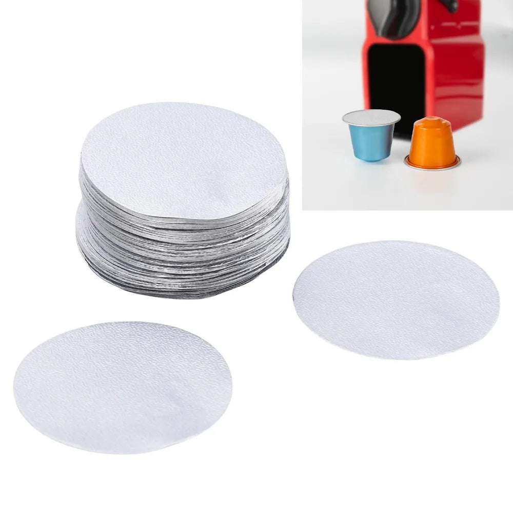 200-Pack 34.5mm Aluminum Foil Heat-Seal Lids for Coffee Capsules