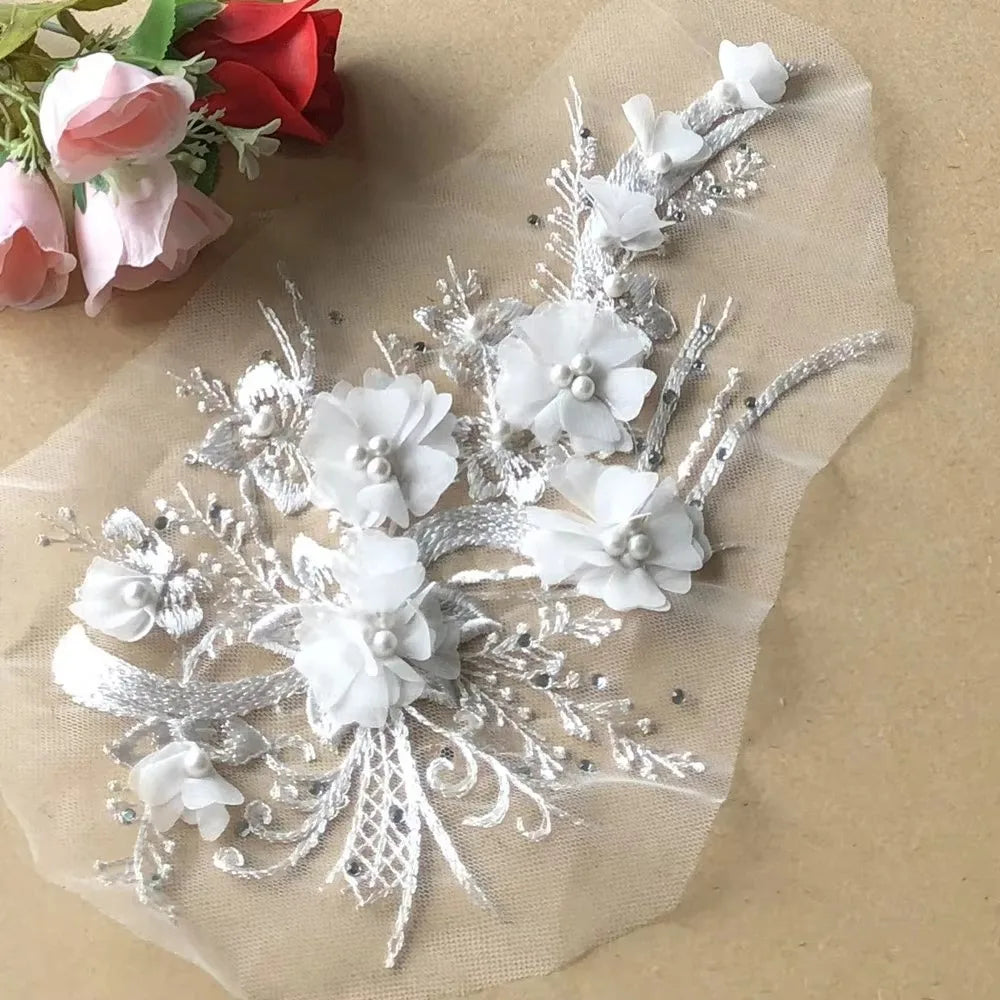 3D Sequined Floral Embroidery Patch – DIY Flower Appliqué
