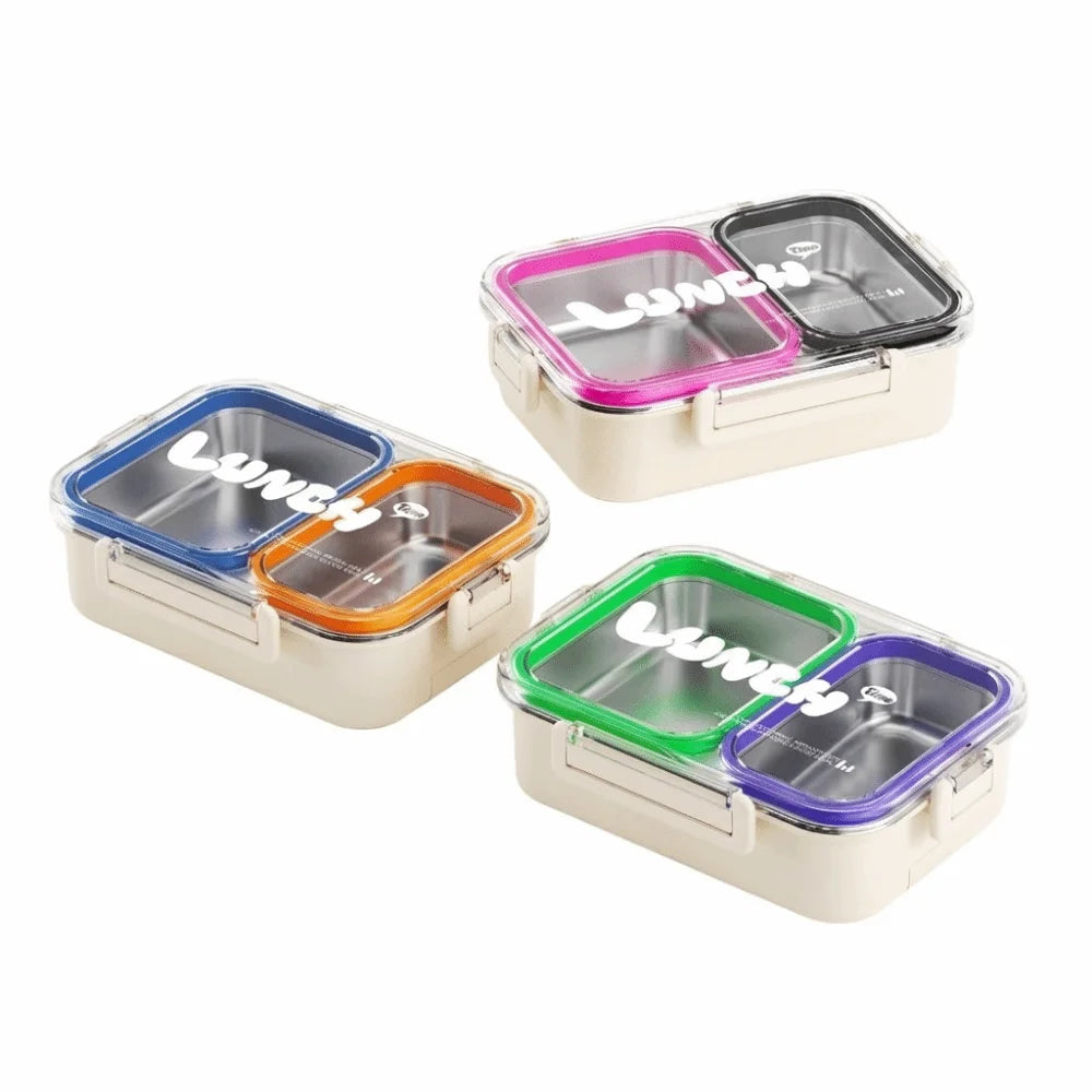 Stainless Steel Divided Lunch Box – Leakproof Food Container