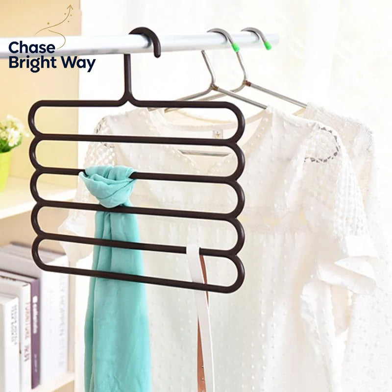5-Tier Pants Hanger – Anti-Slip Space-Saving Closet Rack