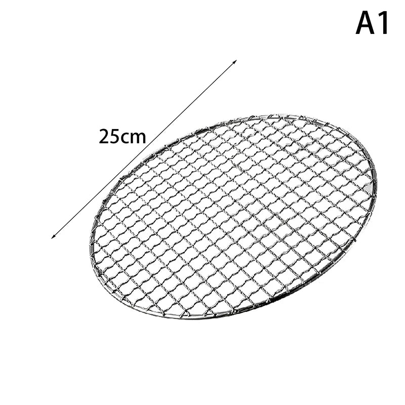 Stainless Steel Round Grill Net | BBQ & Camping Grid 25–40cm