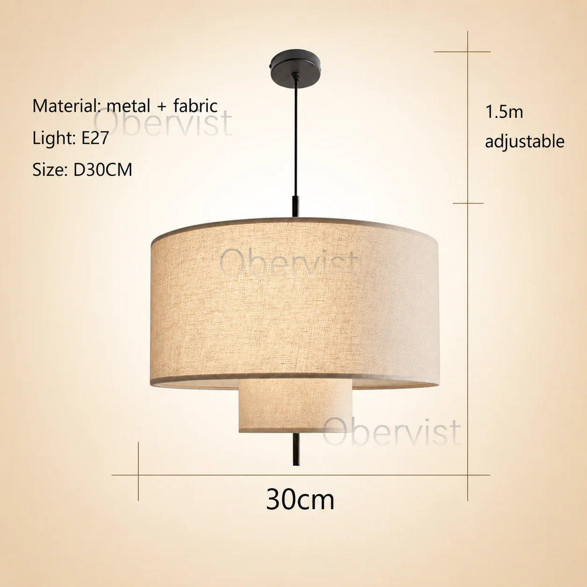 Wabi Sabi Fabric Pendant Light | Nordic Chandelier E27 LED