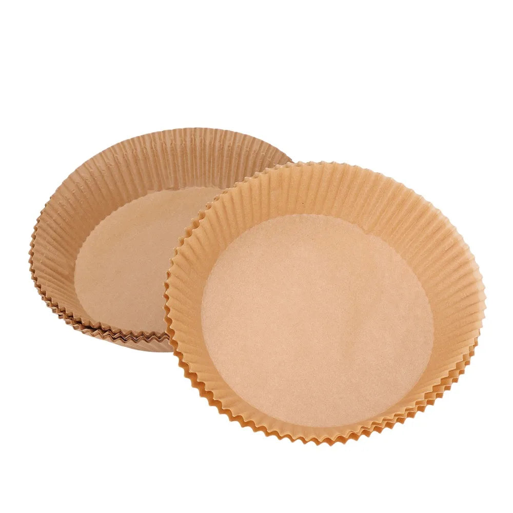 100-Pack Round Air Fryer Paper Liners – Non-Stick Baking Sheets
